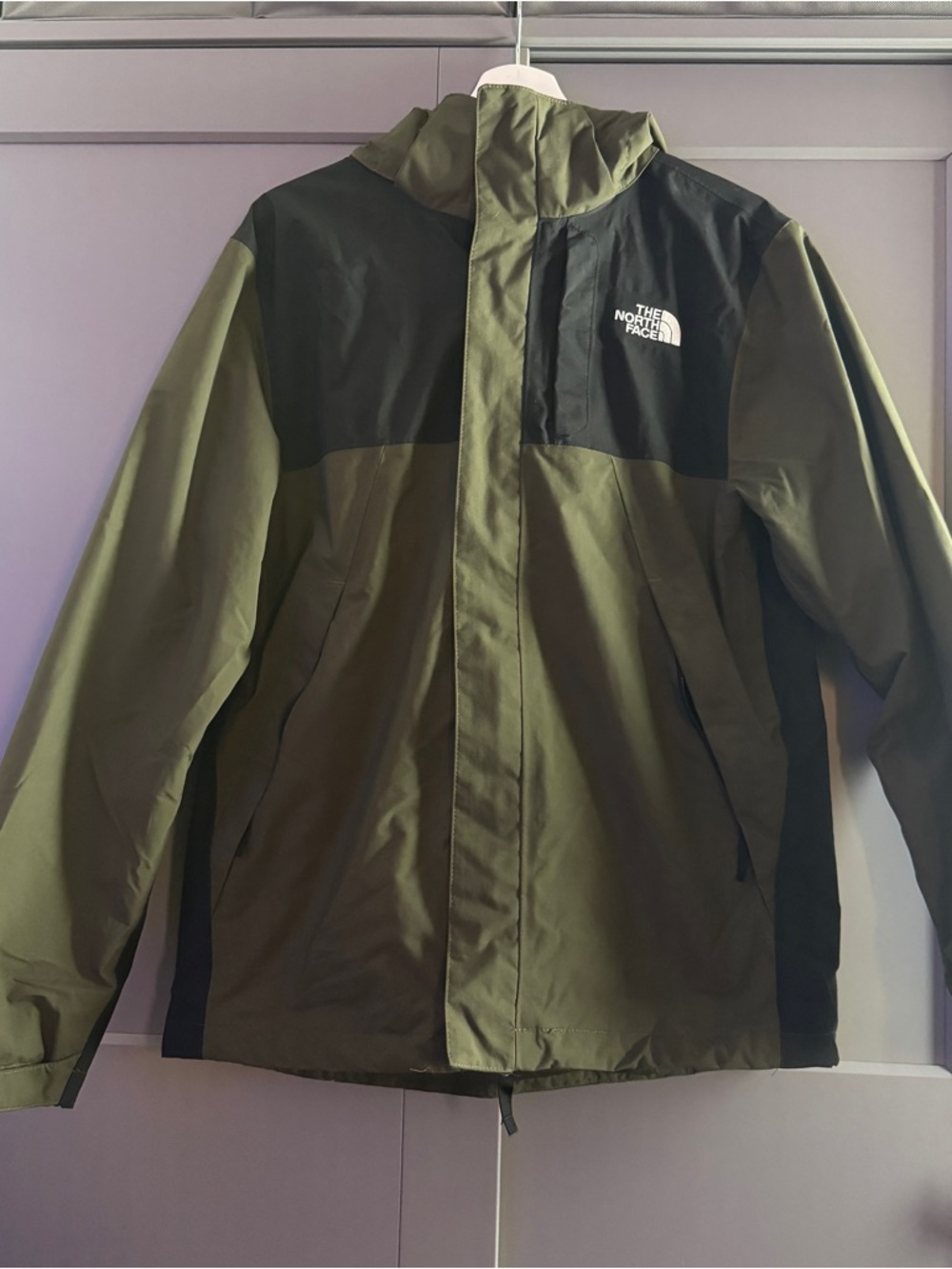 The North Face Olive and Black Waterproof Raincoat